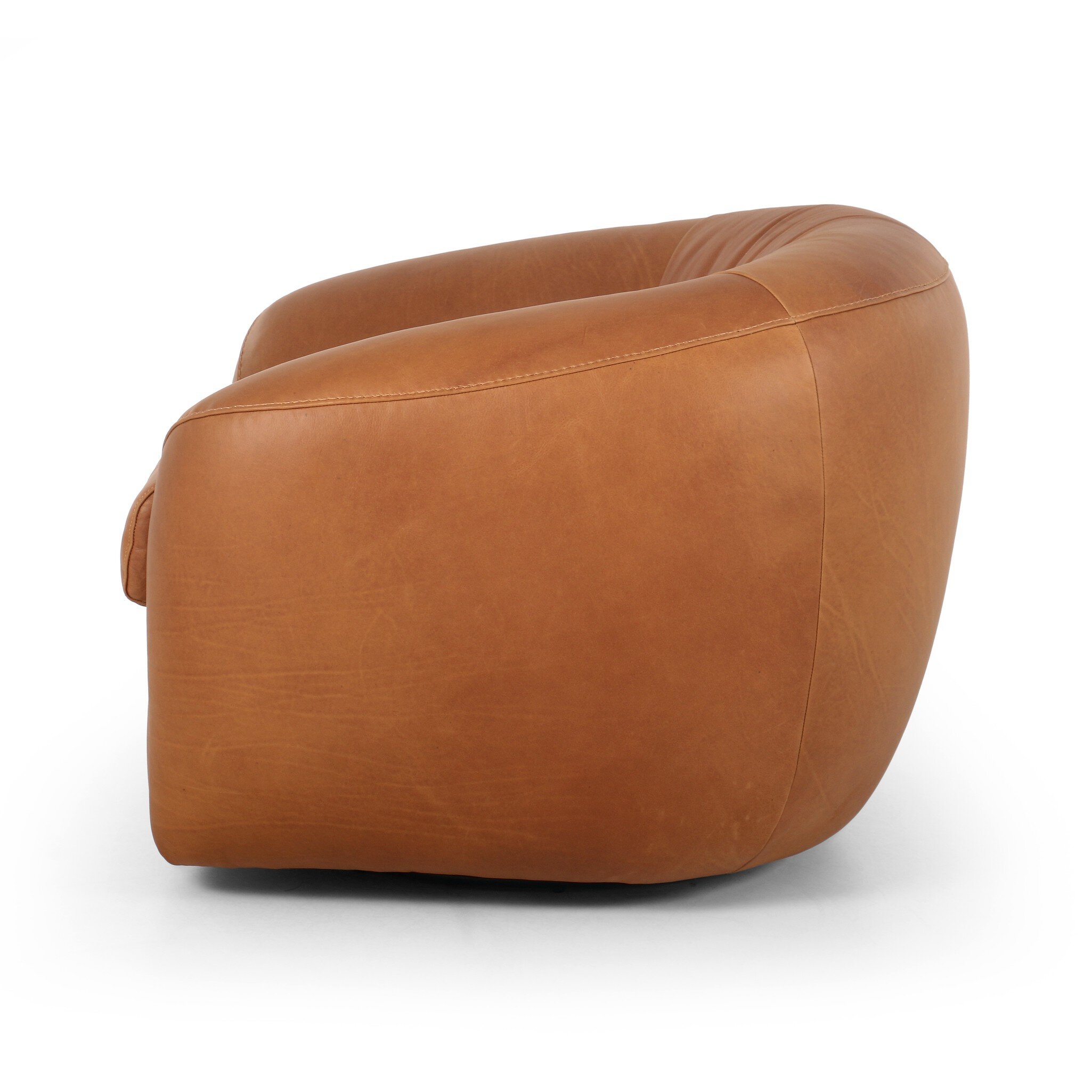 Saldana Swivel Chair - Lorento Cognac - Image 2