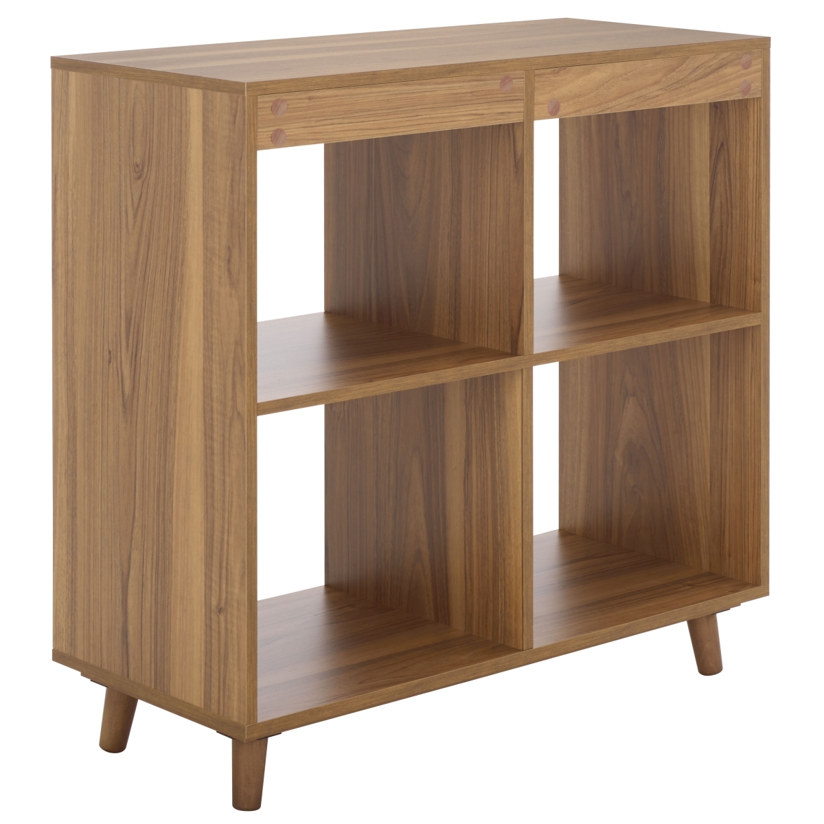 Yona 4 Shelf Accent Table - Brown Oak - Image 8