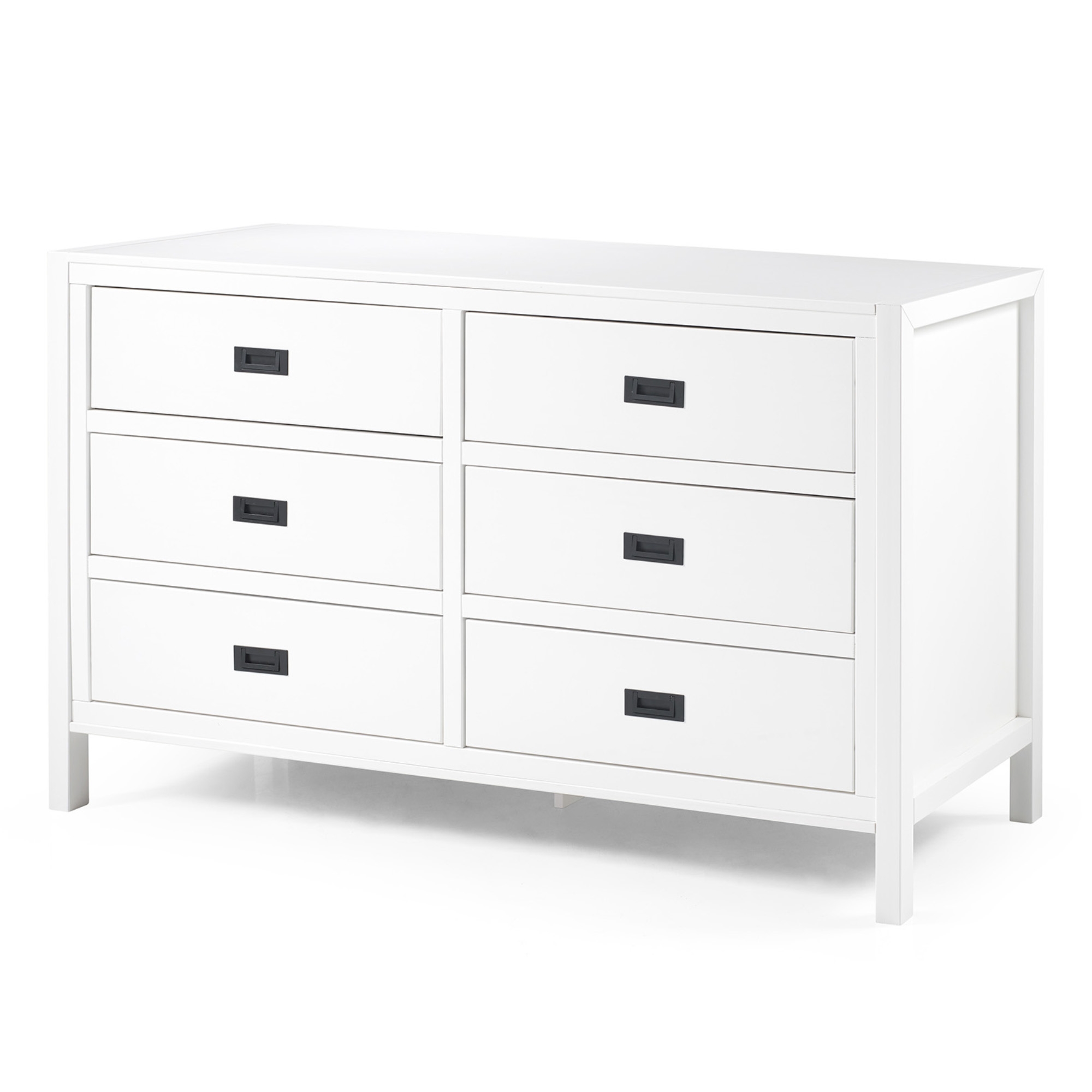 Lydia 57" Classic Solid Wood 6 Drawer Dresser - White - Image 1