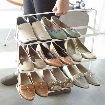 Tower Shoe Rack, Wide, White - Image 3