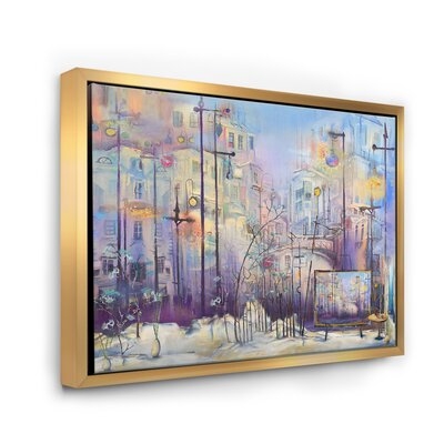 Abstract Pastel Cityscape - Modern Canvas Wall Art Print - Image 0