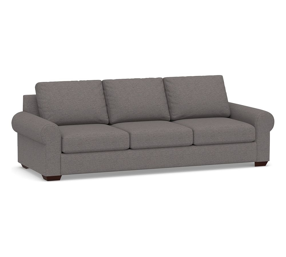 Big Sur Roll Arm Upholstered Grand Sofa 106", Down Blend Wrapped Cushions, Brushed Crossweave Charcoal - Image 0