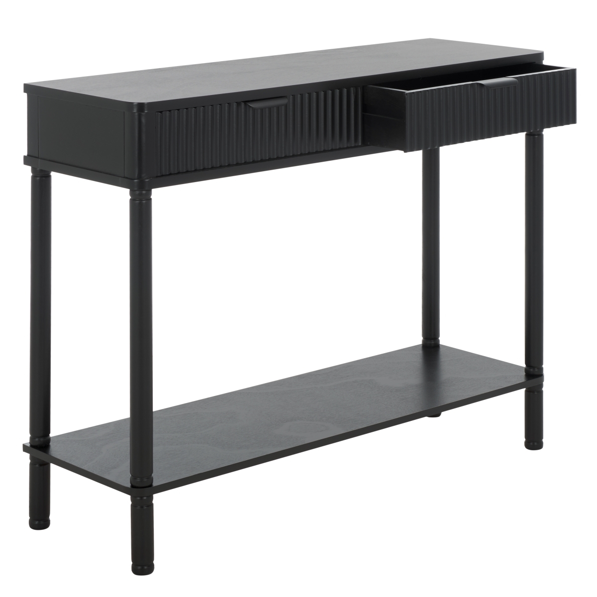 Thurston 2 Drawer Console - Matte Black - Image 5