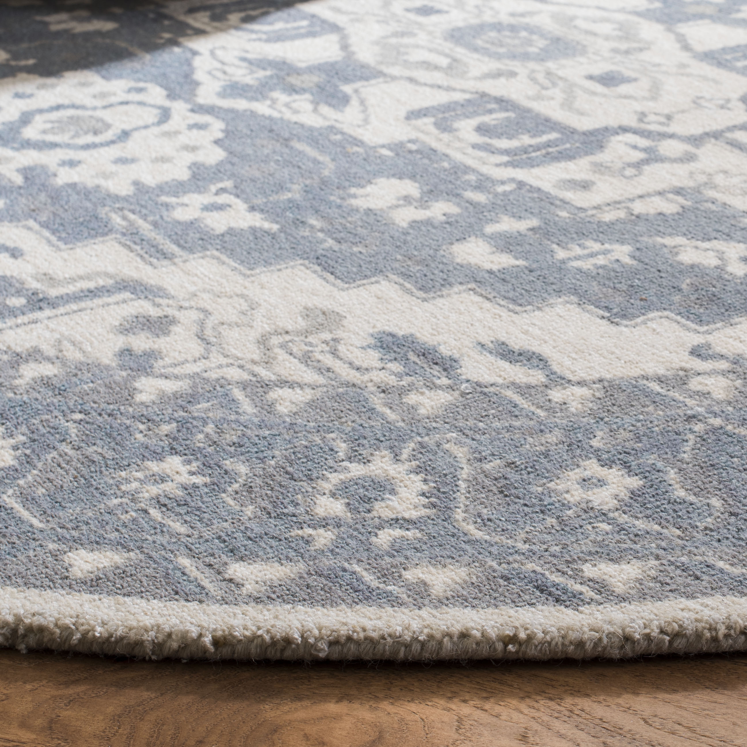 Arlo Home Hand Tufted Area Rug, RVT402F, Ivory/Charcoal,  6' X 6' Round - Image 2