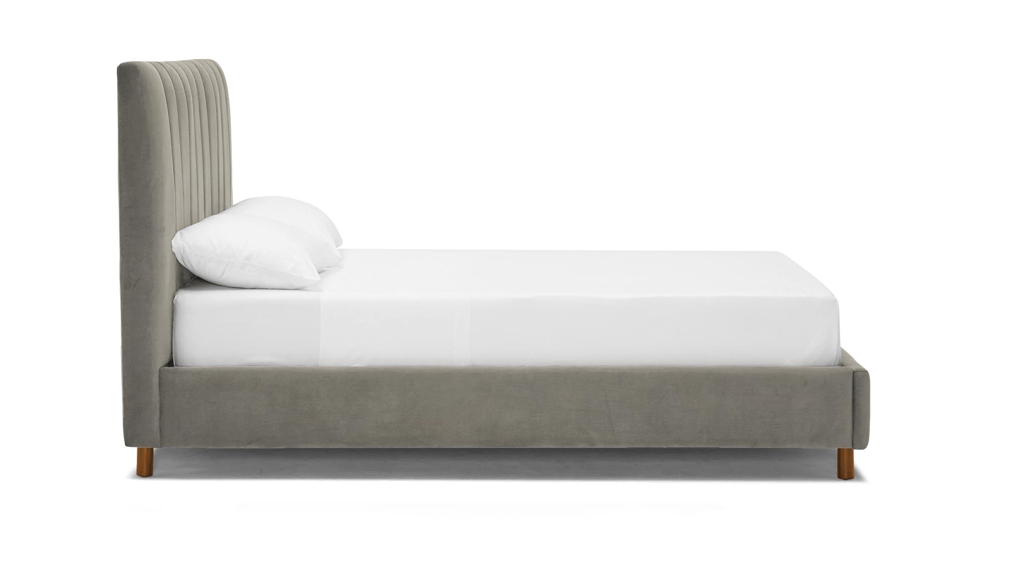 Gray Lotta Mid Century Modern Bed - Nico Ash - Mocha - Eastern King - Image 2