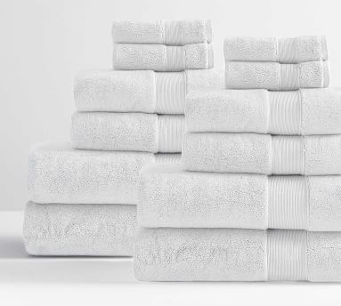 Classic Organic Washcloth Hand and Bath Towel, White, Set of 12 - Image 5