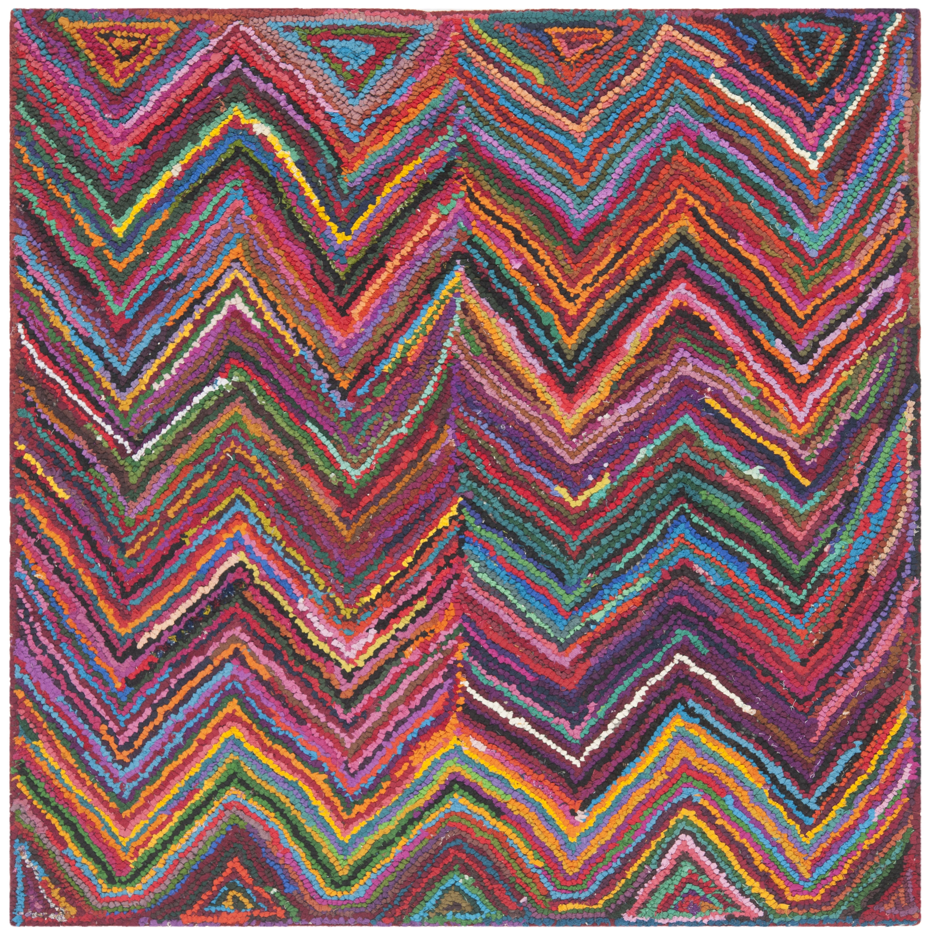 Arlo Home Hand Tufted Area Rug, NAN141A, Pink/Multi,  4' X 4' Square - Image 0
