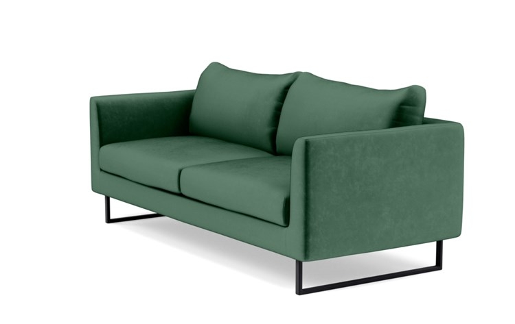 Owens Sofa with Green Malachite Fabric and Matte Black legs - Image 4