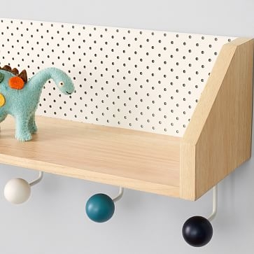 Modern Polka Dot Shelf With Hooks, WE Kids - Image 1