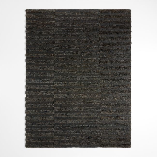 Oaxaca Jute Hand-Knotted Black Area Rug 12'x15' - Image 0