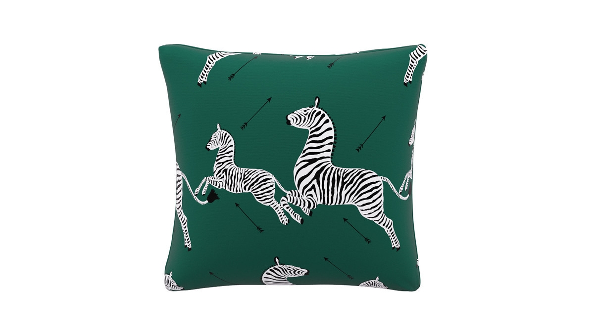 Throw Pillow | Emerald Zebra - Image 0
