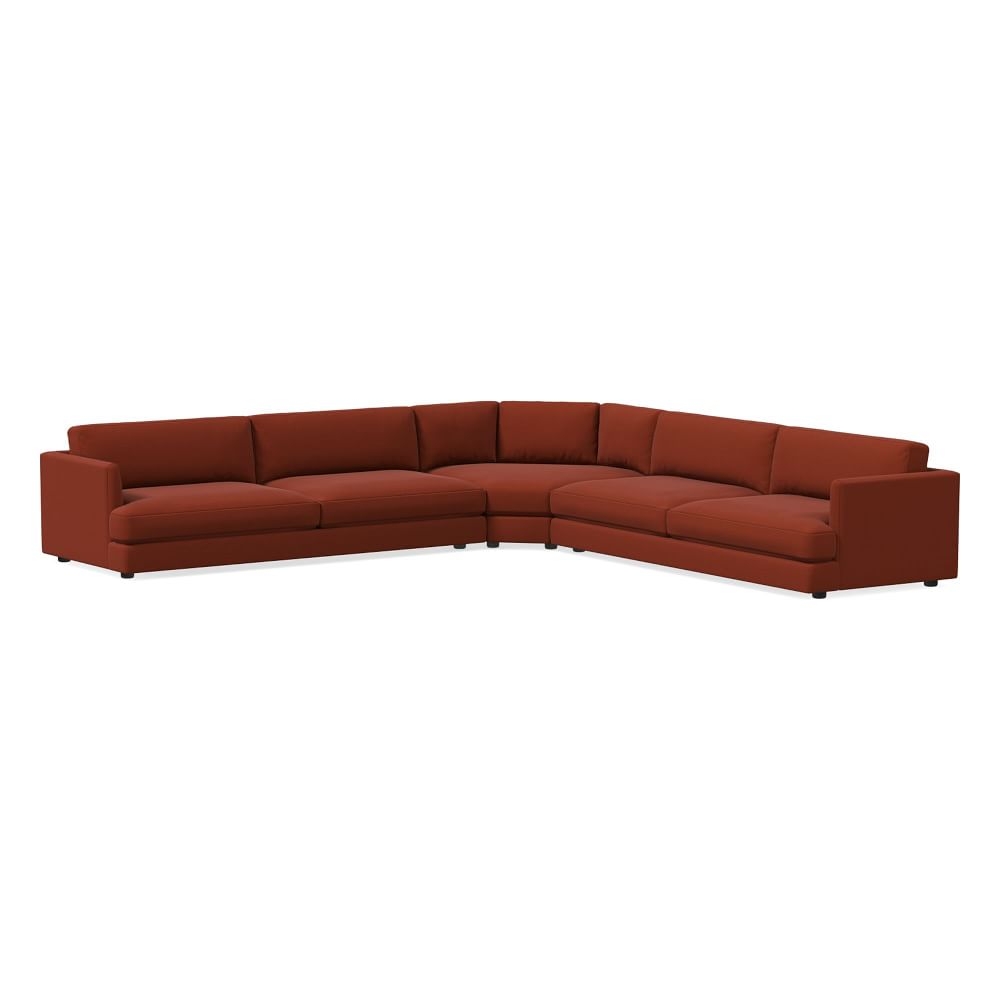 Haven Sectional Set 32: Right Arm 90" Sofa, Wedge, Left Arm 90" Sofa, Trillium, Distressed Velvet, Burnt Umber, Concealed Supports - Image 0