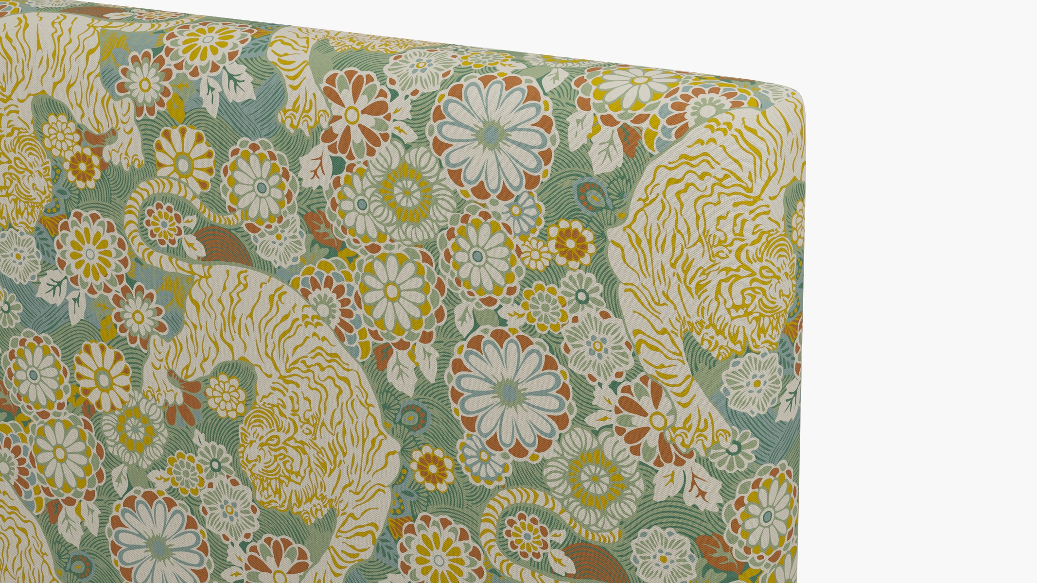 Square Back Headboard, Pistachio Siberian Tiger, King - Image 2