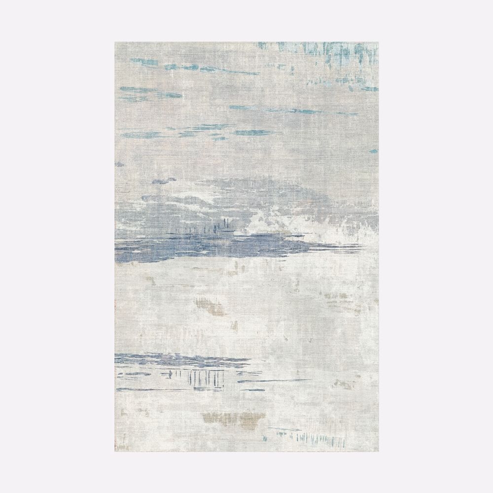 Painted Strata Rug, 5x8, Kyoto Blue - Image 0
