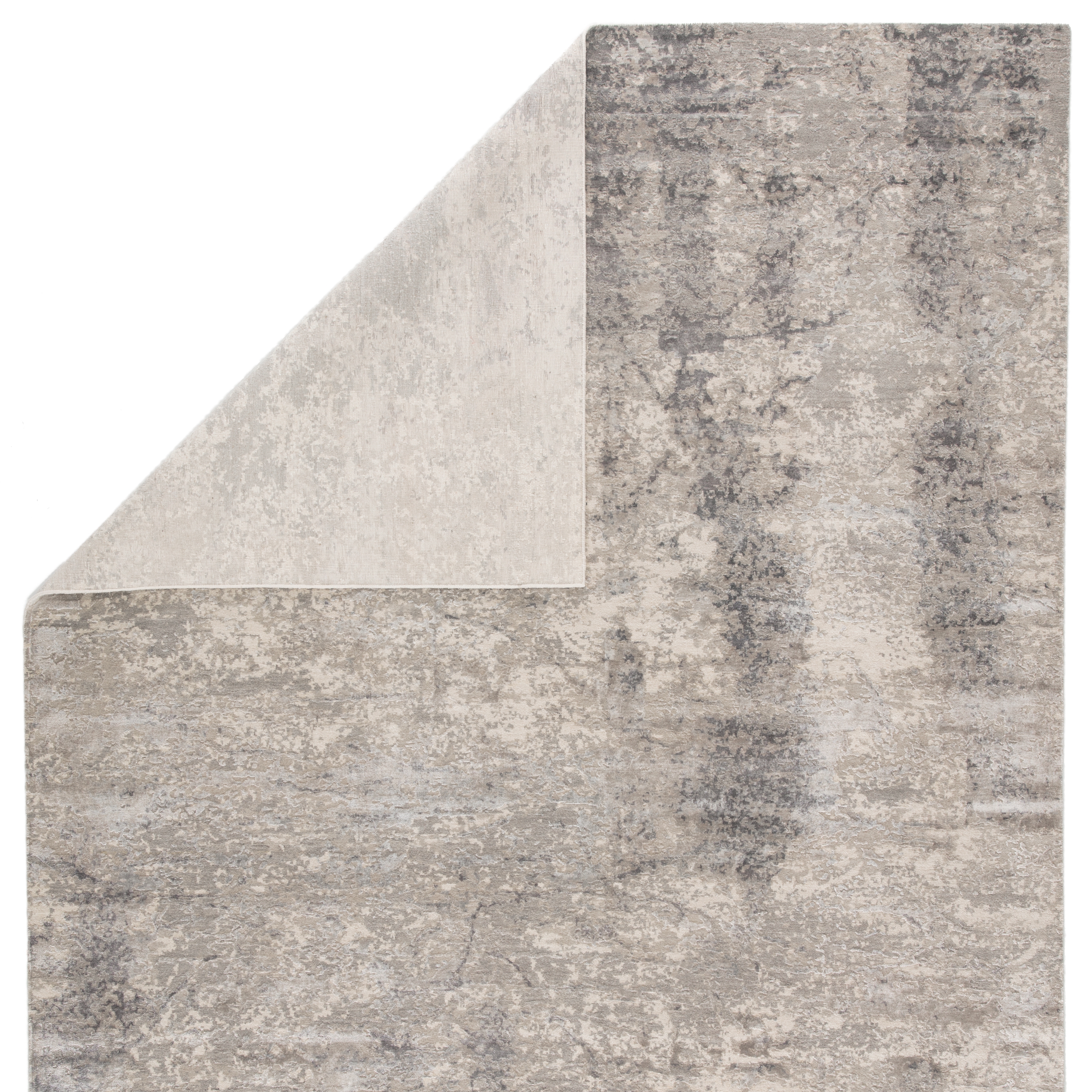 Kavi by Tagada Hand-Knotted Abstract Gray/ Beige Area Rug (10'X14') - Image 2