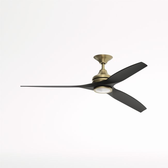 Fanimation Spitfire 60 Brushed Brass/Black Indoor/Outdoor Ceiling Fan with LED Light - Image 0