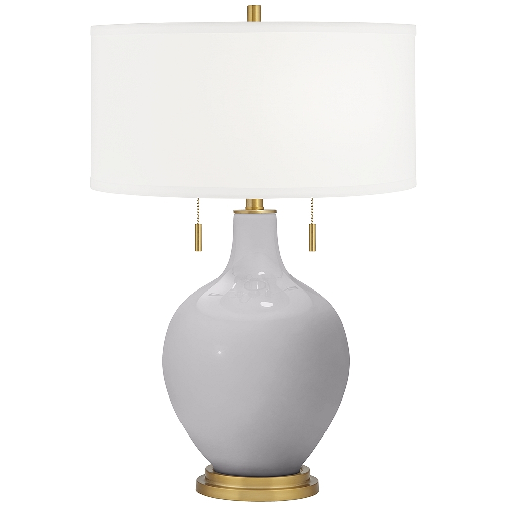 Swanky Gray Toby Brass Accents Table Lamp - Image 0