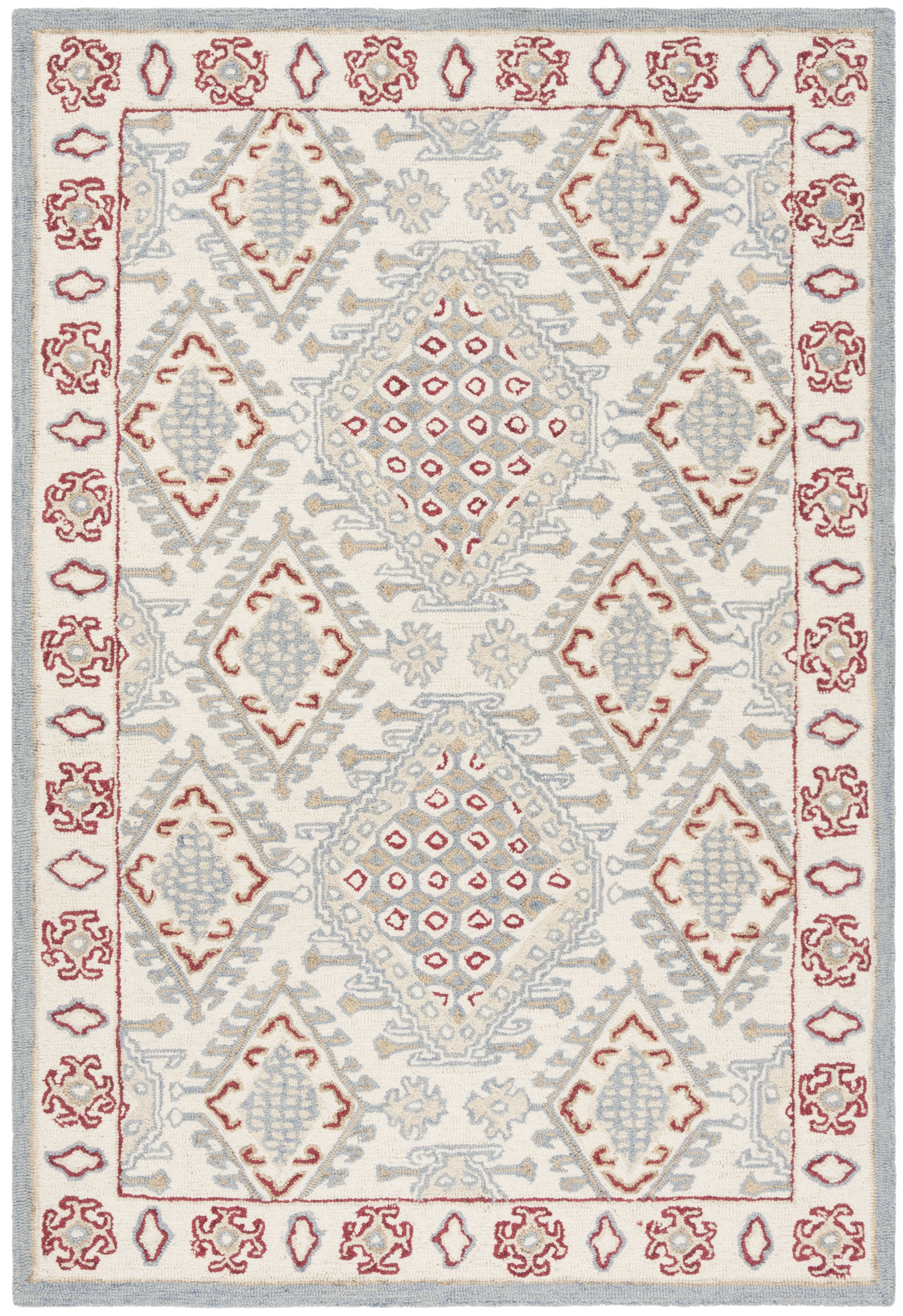 Arlo Home Hand Tufted Area Rug, MLP511Q, Ivory/Red,  4' X 6' - Image 0