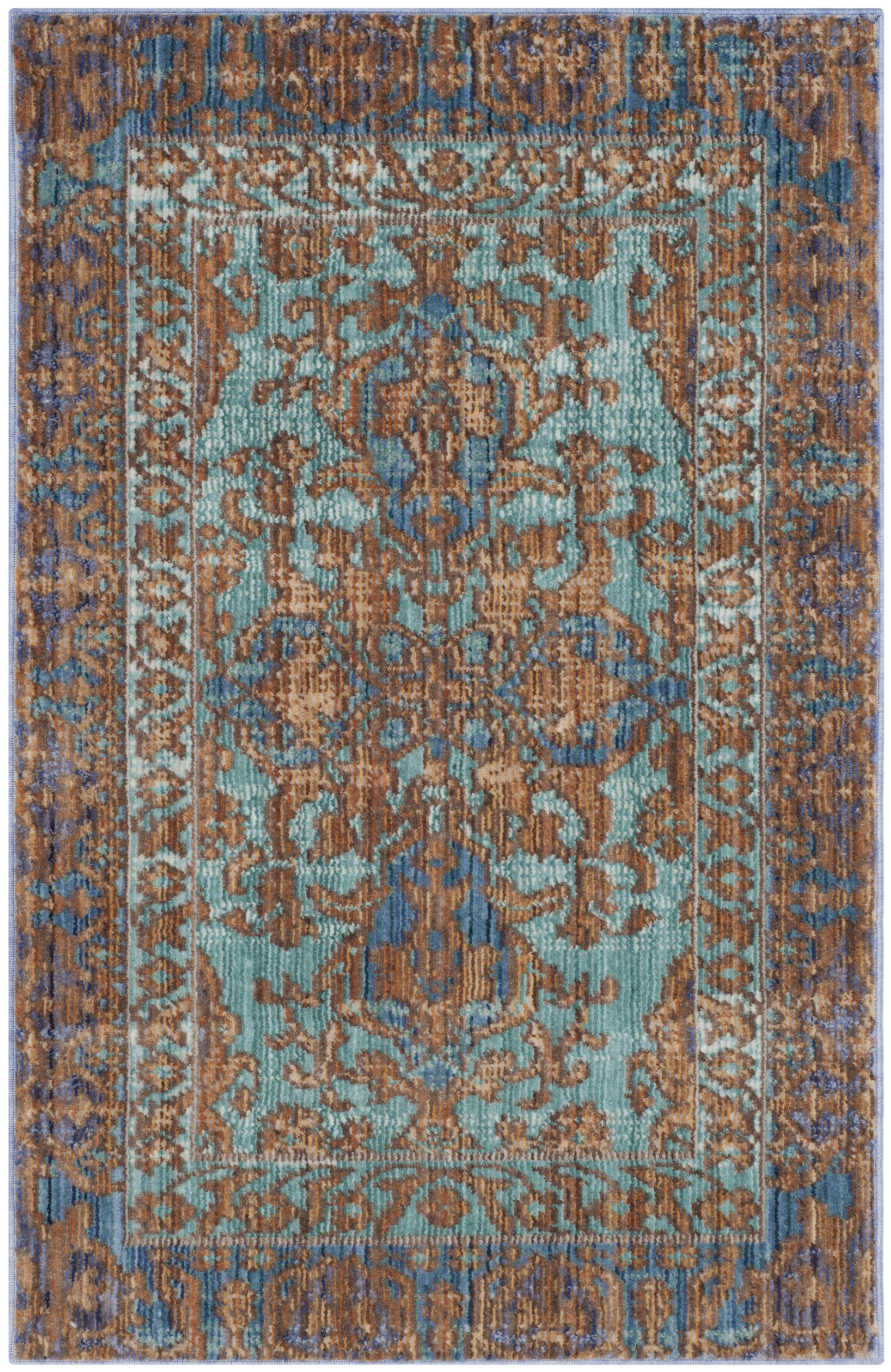 Arlo Home Woven Area Rug, VAL102A, Blue/Gold,  2' X 3' - Image 0