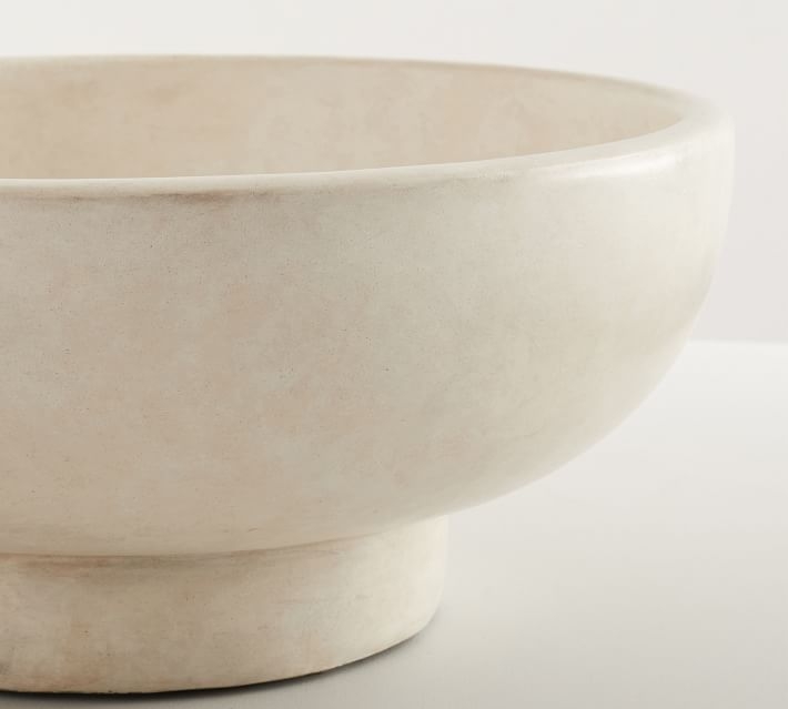Orion Handcrafted Terra Cotta Bowl, Small, White - Image 1