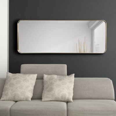 48 In. X 18 In. Ultra Rectangle Brushed Black Stainless Steel Framed Wall Mirror - Image 0
