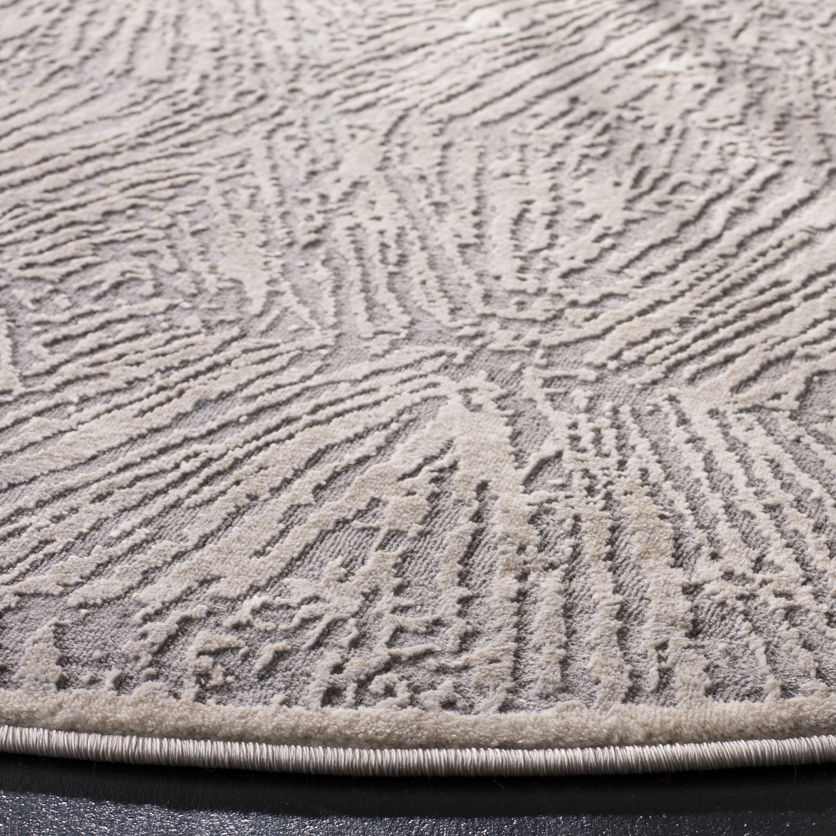 Arlo Home Woven Area Rug, MDW319A, Ivory/Grey,  6' 7" X 6' 7" Round - Image 2