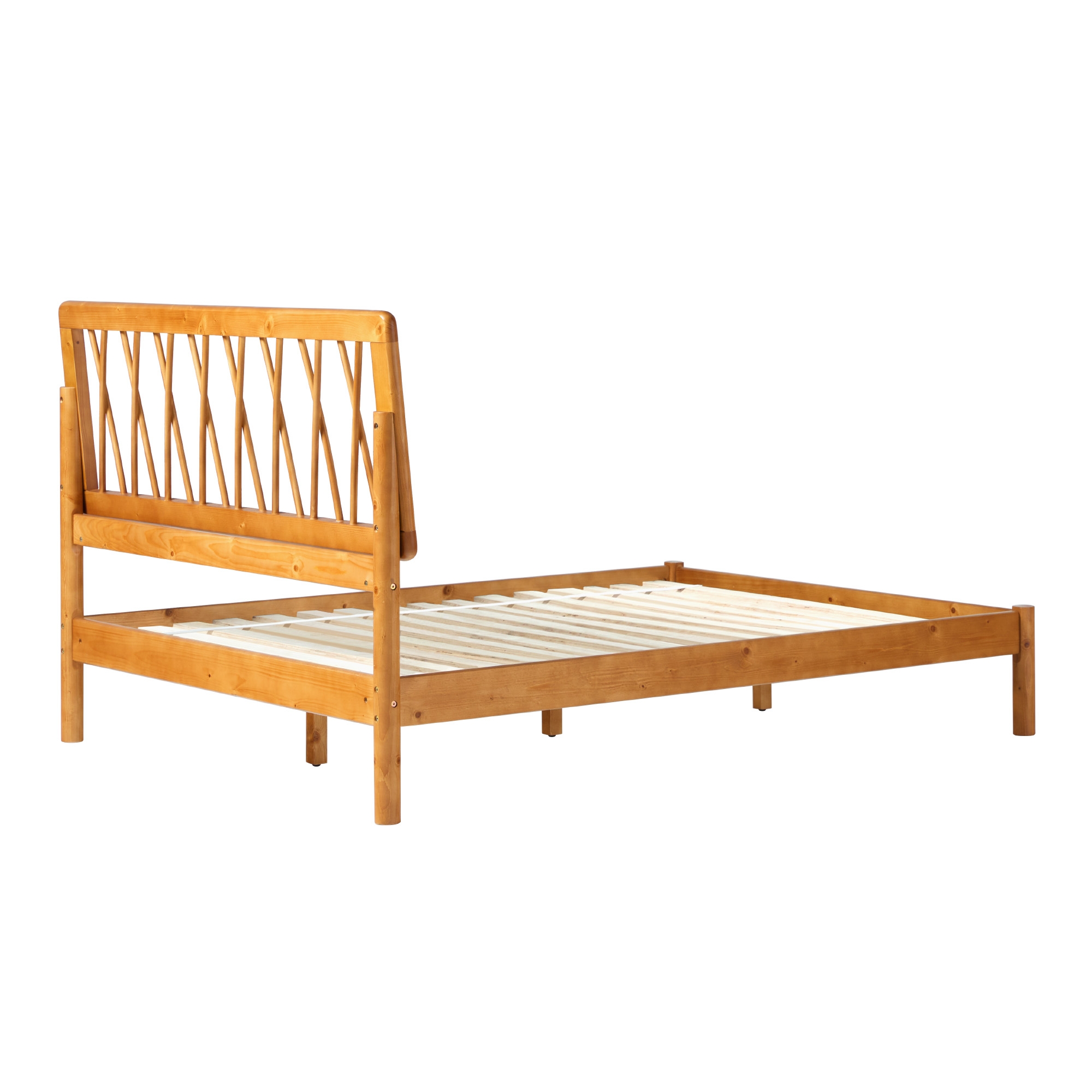 Transitional Solid Wood Platform Full Bed - Black - Image 2
