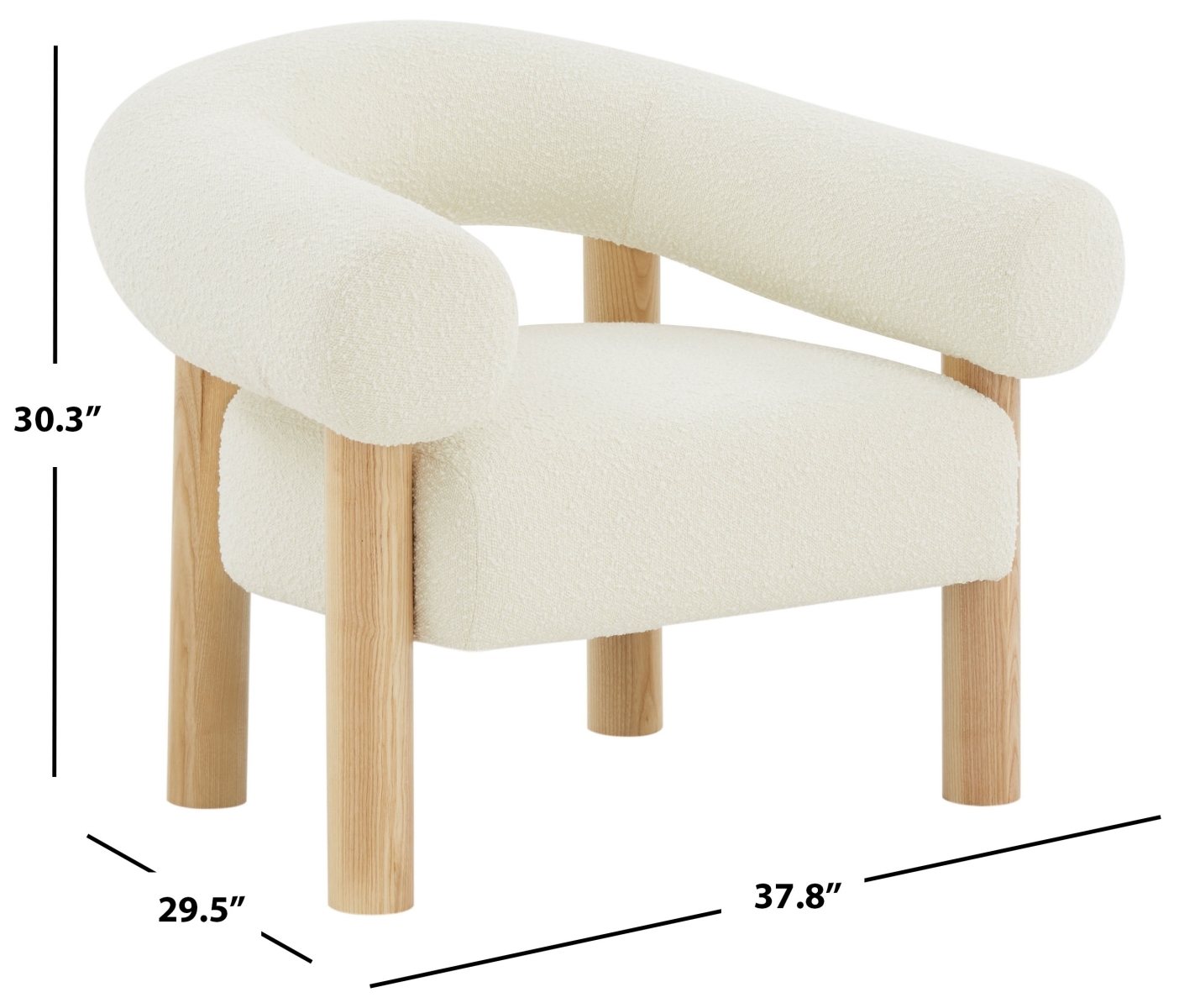 Carleigh Boucle Accent Chair - Ivory/Natural - Image 6