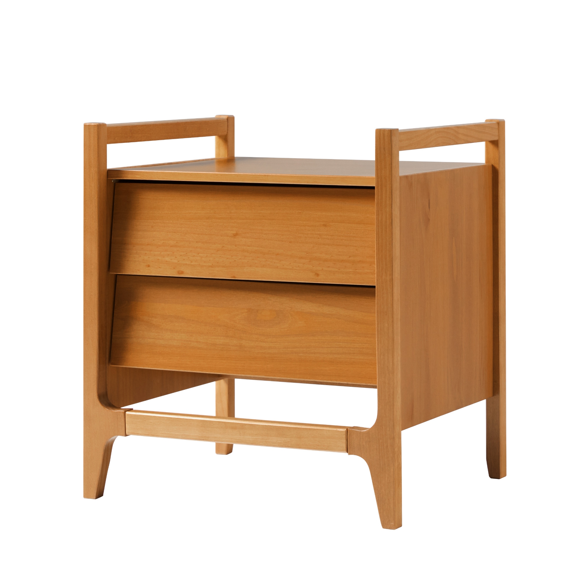 Scandi Angle Face Solid Wood Nightstand – Caramel - Image 0