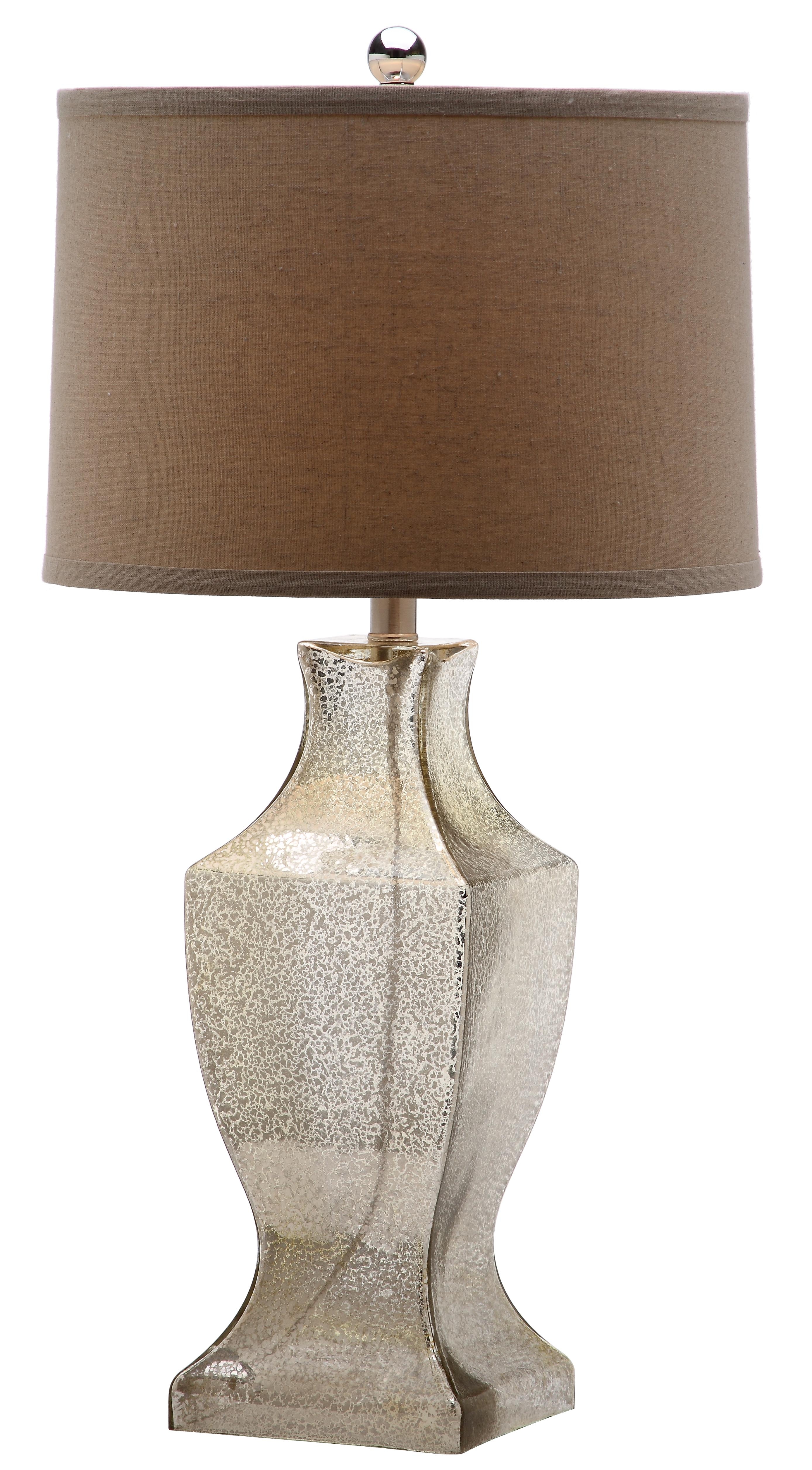 Glass 29-Inch H Bottom Table Lamp - Ivory/Silver - Safavieh - Image 2