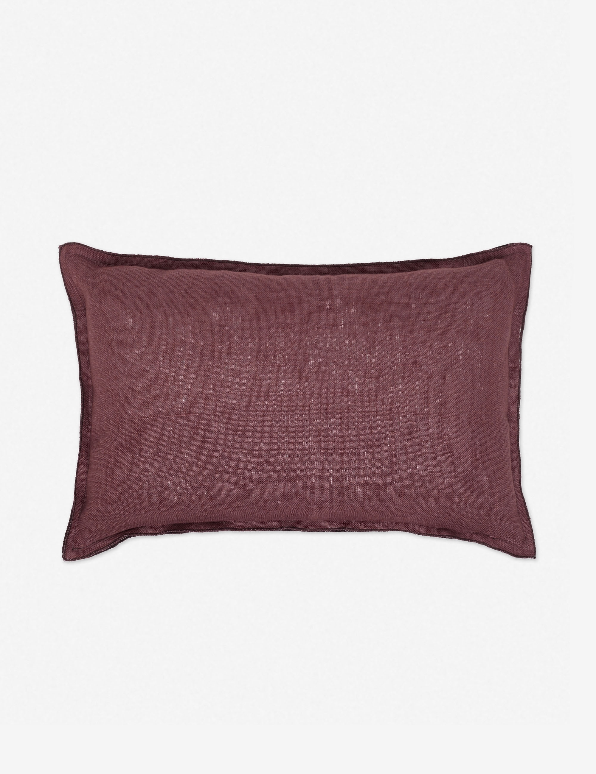 Arlo Linen Lumbar Pillow, Aubergine - Image 2