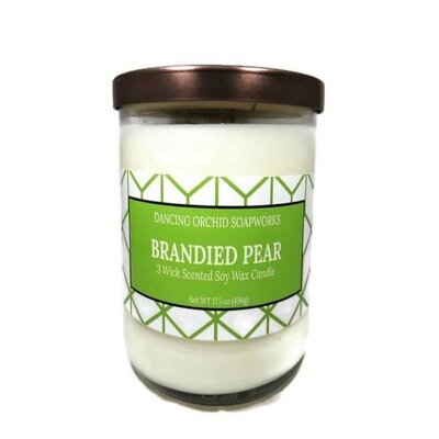 Soy Wax Brandied Pear Scented Jar Candle - Image 0
