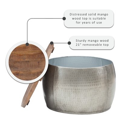 Ambudkar Drum Coffee Table with Storage - Image 0
