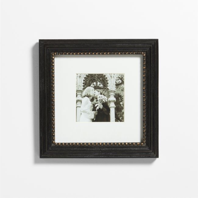 Belgium Black with Gold Bead Wood 5x5 Wall Picture Frame - Image 0