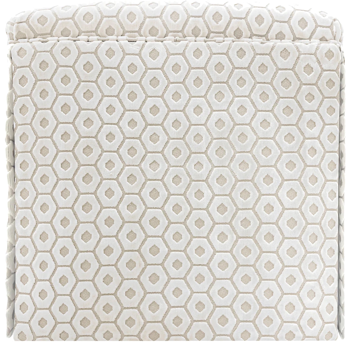 THE SKIRTED OTTOMAN :: PALOMA CUT VELVET  // ALABASTER - BY THE YARD - Image 0