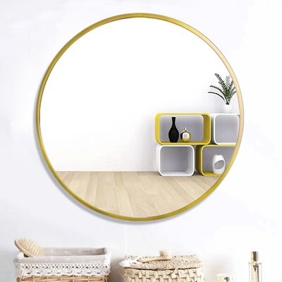 24" Wall Mirror Round Black Farmhouse Circular Mirror For Wall Decor (black) - Image 0