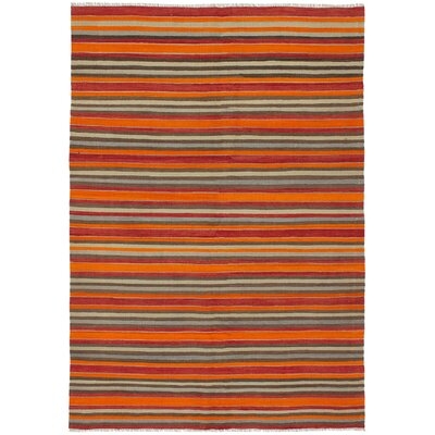One-of-a-Kind Milligan Hand-Knotted Orange/Brown/Gray 6' x 8'7" Wool Area Rug - Image 0