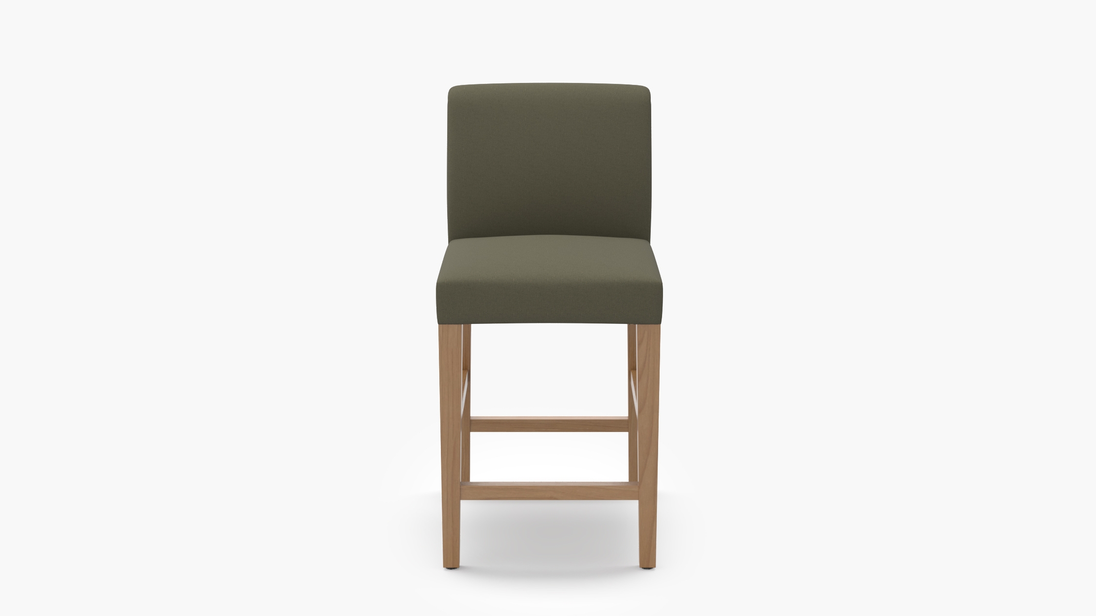Signature Dining Counter Stool, Olive Everyday Linen, Natural Square Tapered Leg - Image 0