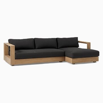 Telluride Outdoor 110 in 2-Piece Chaise Sectional, Reef, Crosshatch Weave, Slate - Image 2