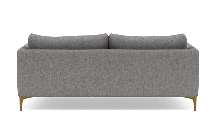 Owens Loveseats with Grey Plow Fabric, standard down blend cushions, and Matte White legs - Image 3