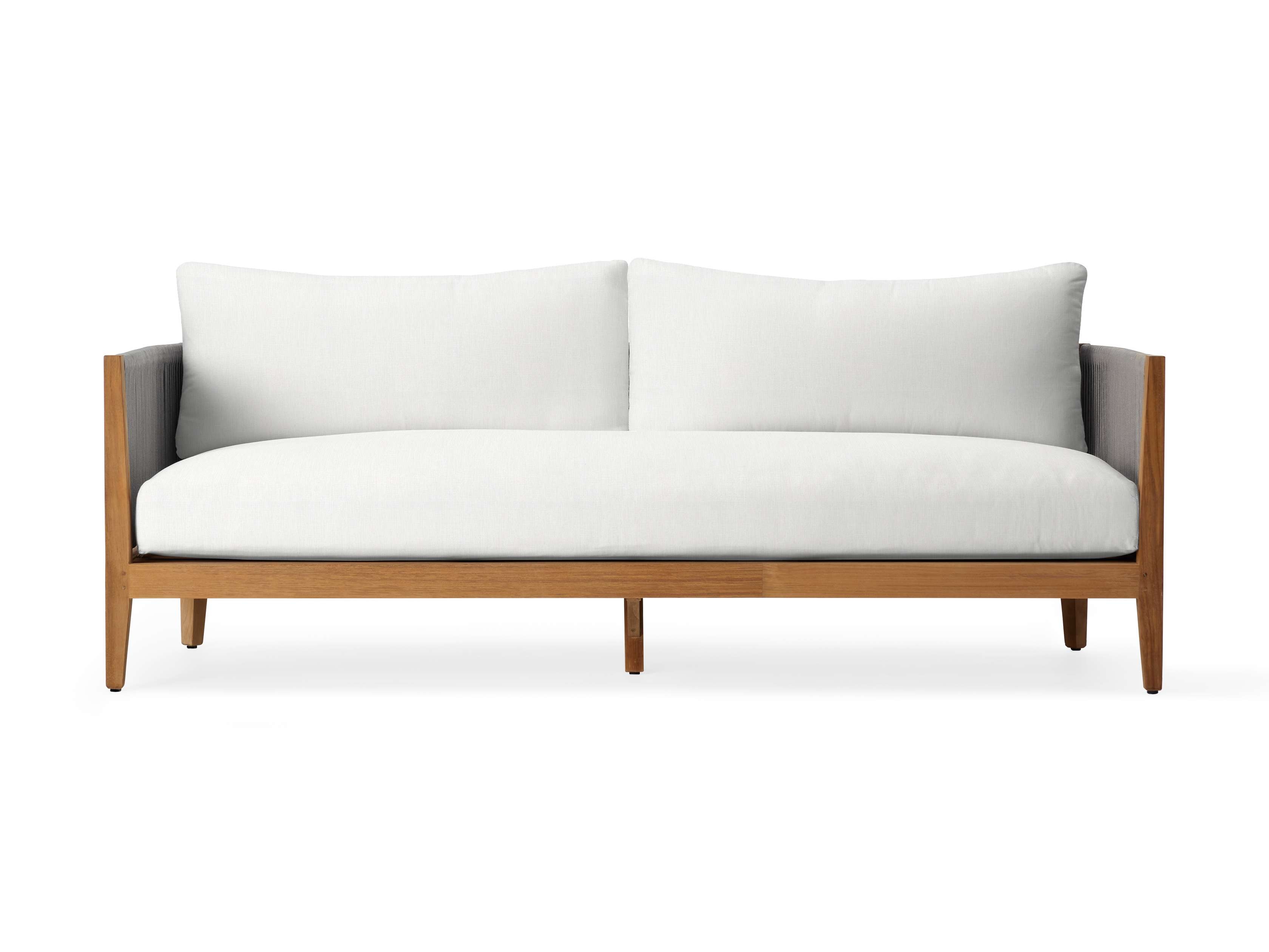 Newport Outdoor Sofa in Eden Snow All Weather Wicker Natural /84" - Image 0