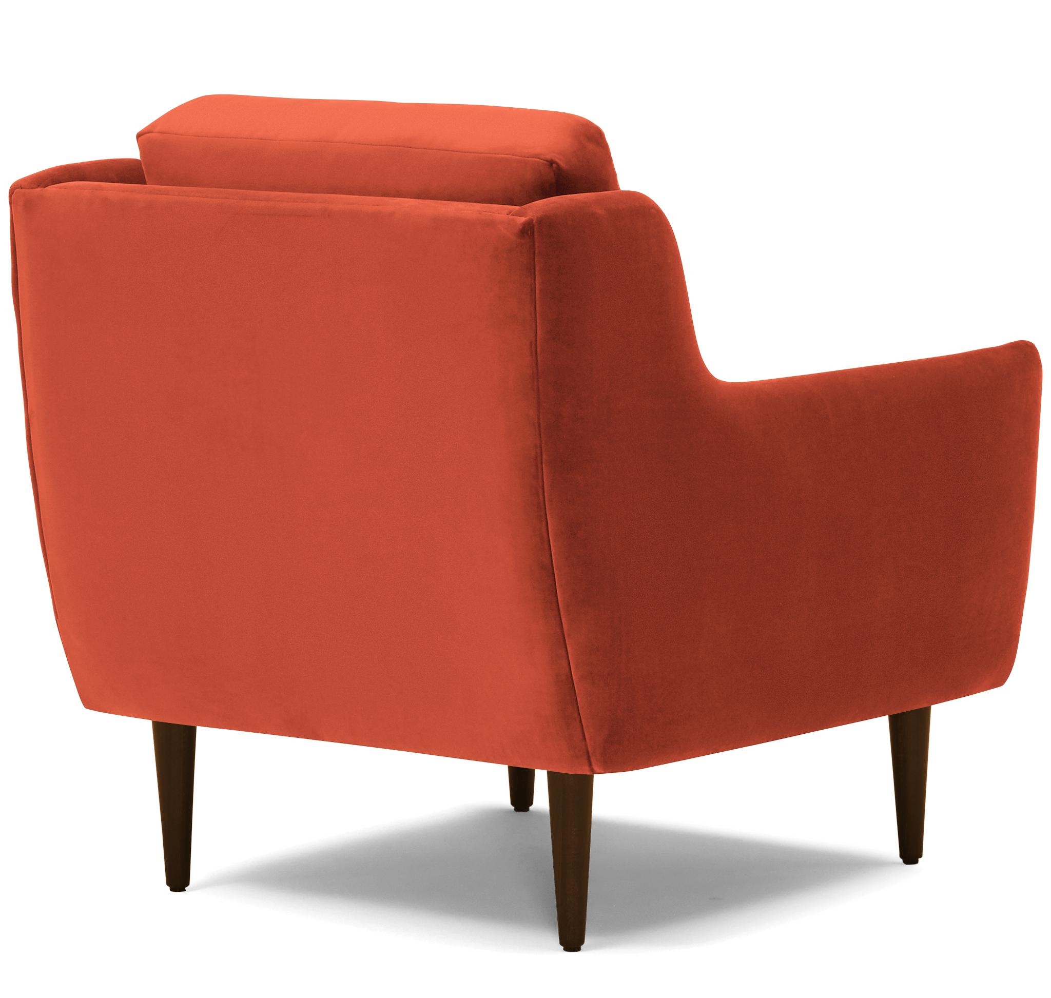 Orange Bell Mid Century Modern Chair - Key Largo Coral - Mocha - Image 3