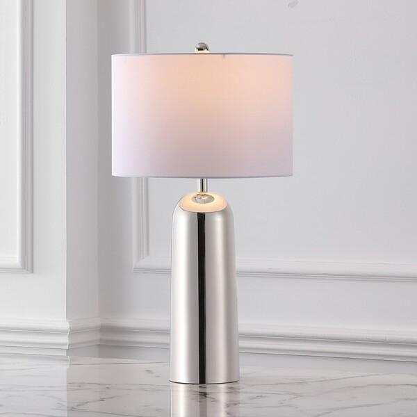 Safavieh Couture Chadric Metal Table Lamp - Silver/White - Image 1