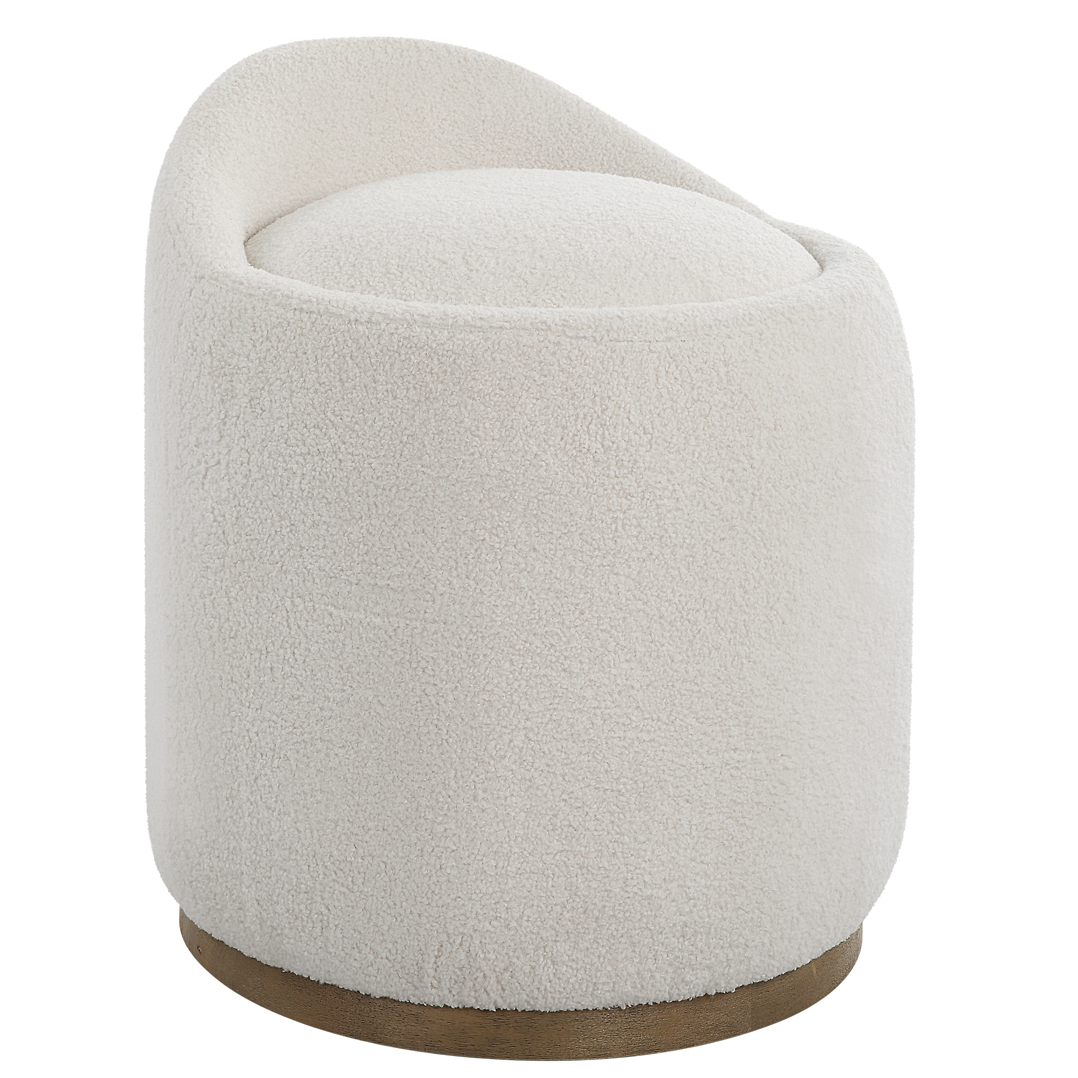 Swirl Swivel Sheepskin Ottoman - Image 3