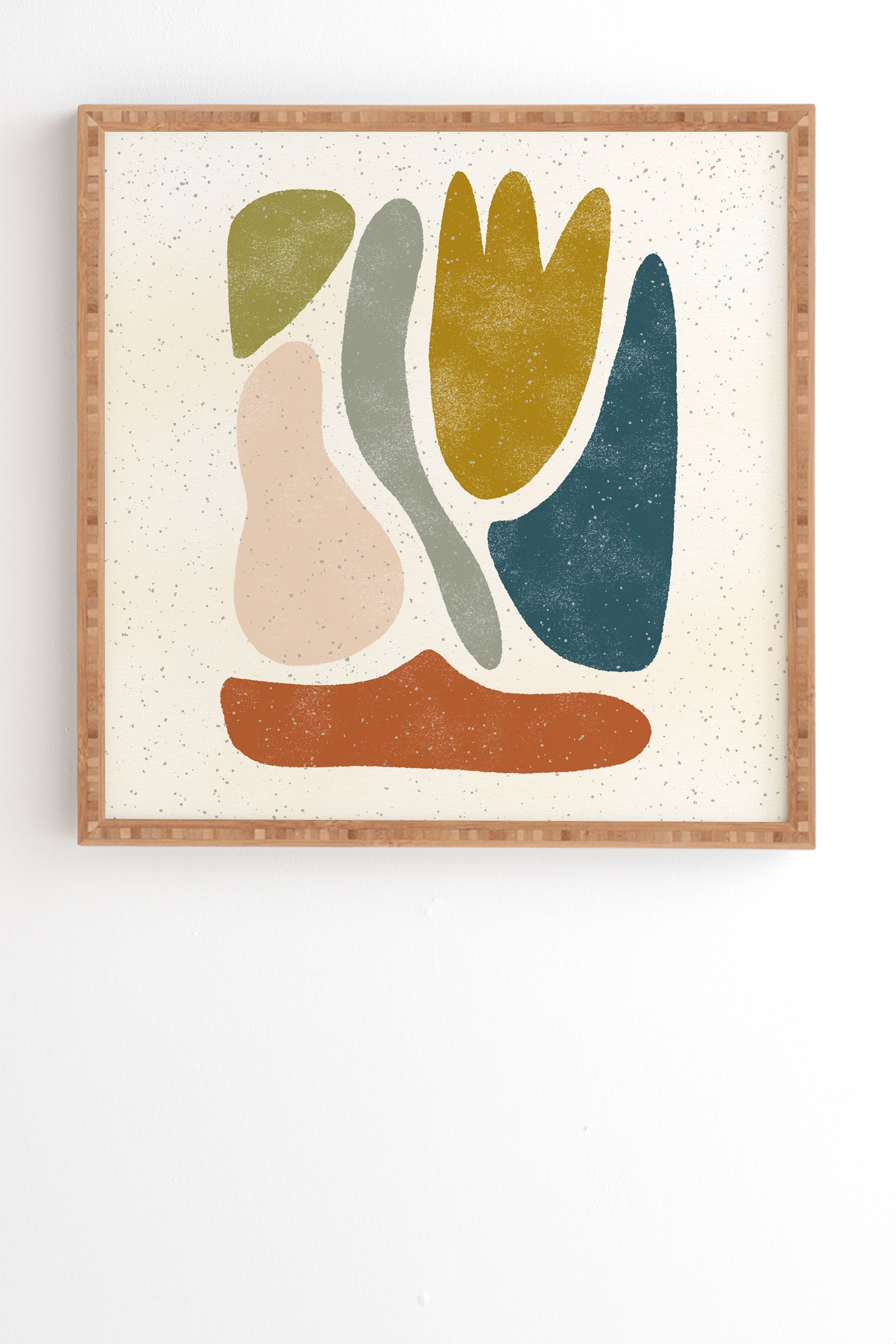 Blob Shapes by Pauline Stanley - Framed Wall Art Bamboo 12" x 12" - Image 0