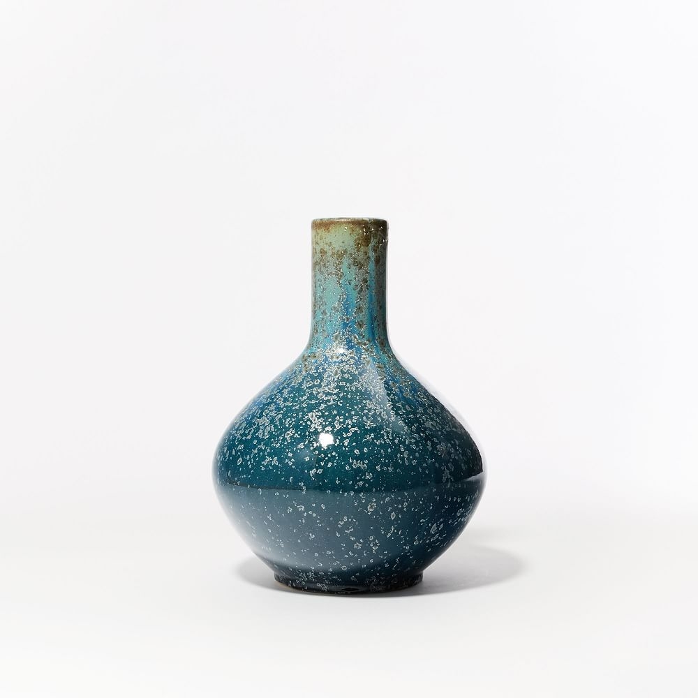 Reactive Glaze Vase, Ocean, Large Round, 14" - Image 0