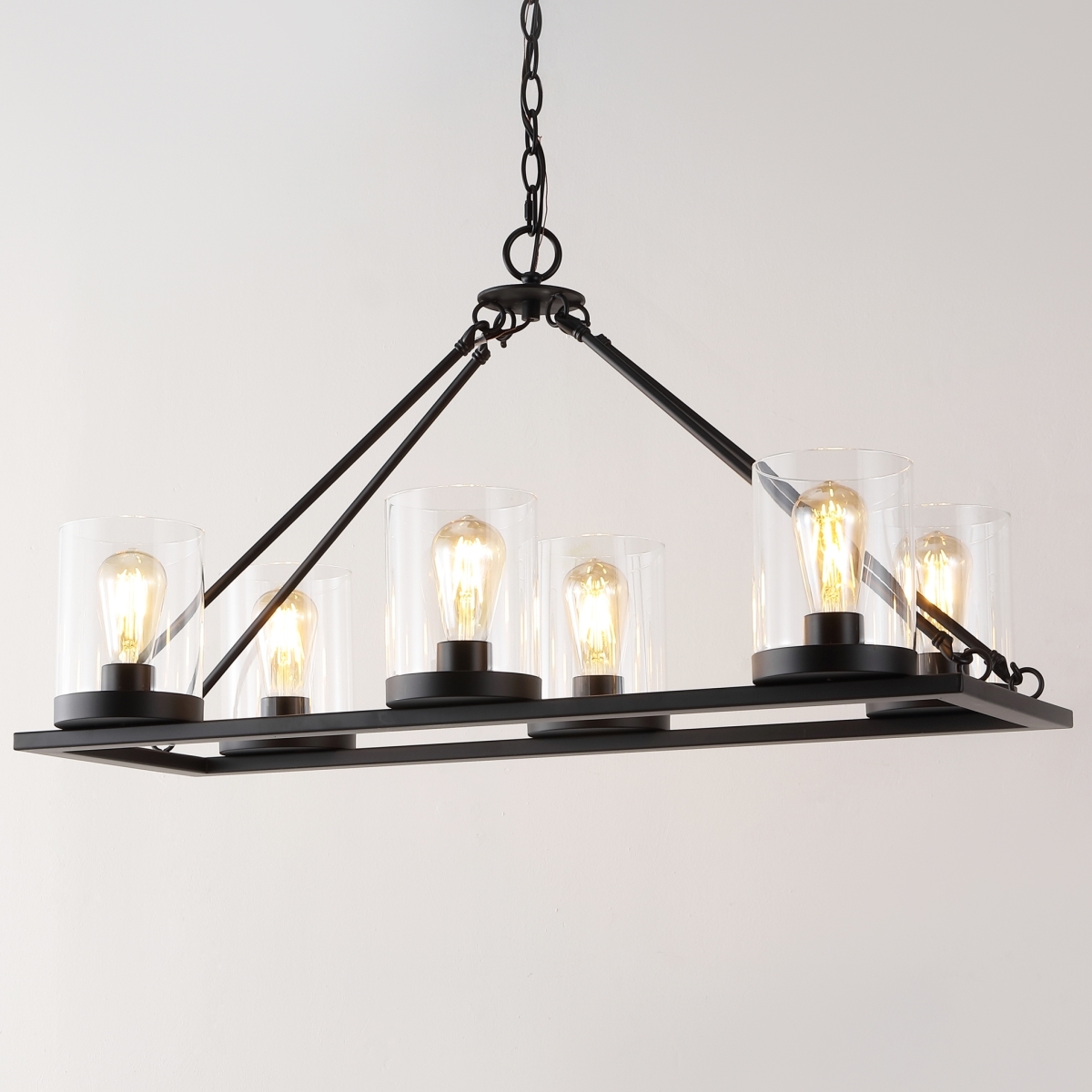 Reagan 6Lt 32" Chandelier - Black - Safavieh - Image 5