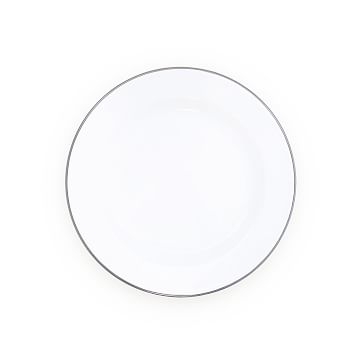 Vintage Salad Plate, White/Red Rim, Set of 4 - Image 1