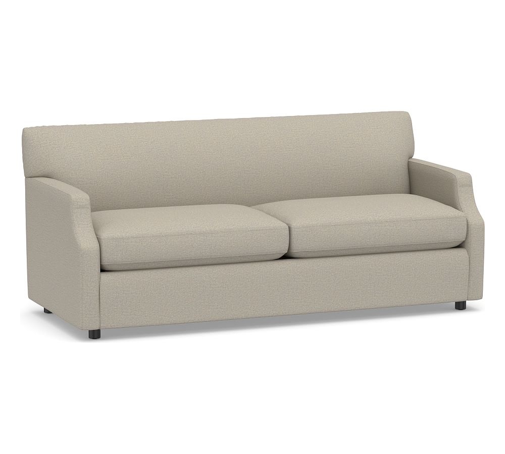 SoMa Hazel Upholstered Sofa 73.5", Polyester Wrapped Cushions, Performance Boucle Fog - Image 0
