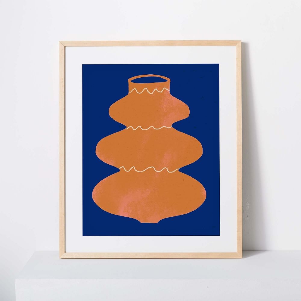 Kate Arends Framed Print, Cobalt Vase, 11"x14" Framed - Image 0